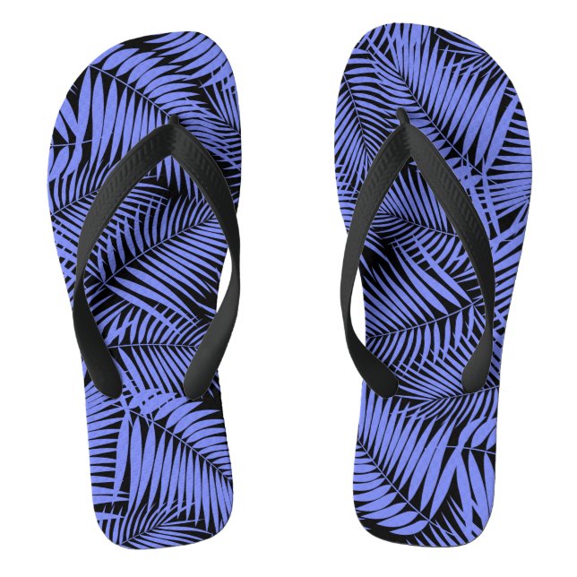 Kona Palms Hawaiian Leaf Tropical - Periwinkle Jandals (Footbed)