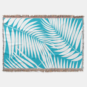 Kona Palms Hawaiian Leaf Tropical Throw Blanket
