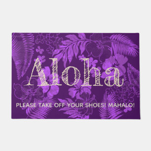 Kona Times Hibiscus Hawaiian Aloha Violet Doormat