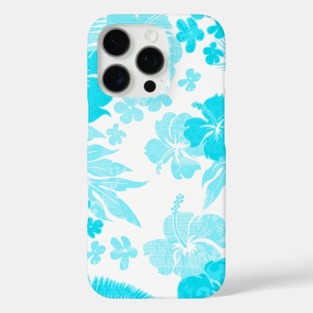 Kona Times Hibiscus Hawaiian Engineered Aqua Case-Mate iPhone Case (Back)
