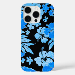 Kona Times Hibiscus Hawaiian Engineered Black Blue iPhone 16 Pro Case