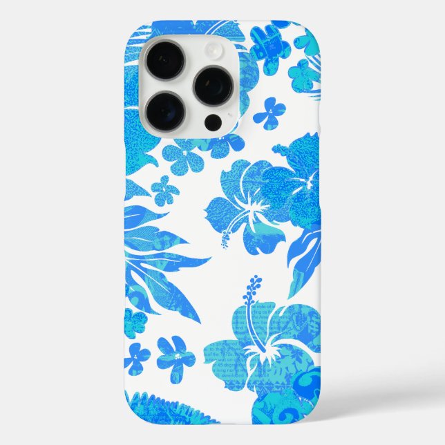 Kona Times Hibiscus Hawaiian Engineered Turq Case-Mate iPhone Case (Back)