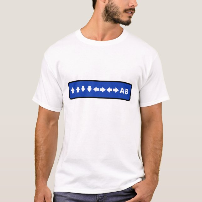 Konami Code (Blue) T-Shirt (Front)