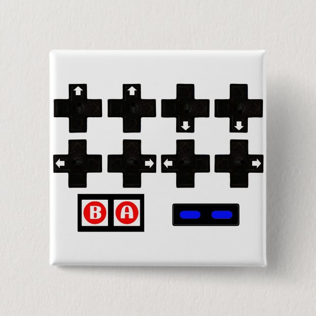 Konami Contra Code 15 Cm Square Badge (Front)