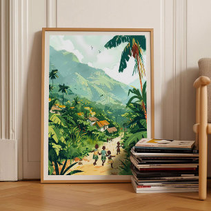 Kongo Print Kongo Illustration Kinshasa Poster Kon