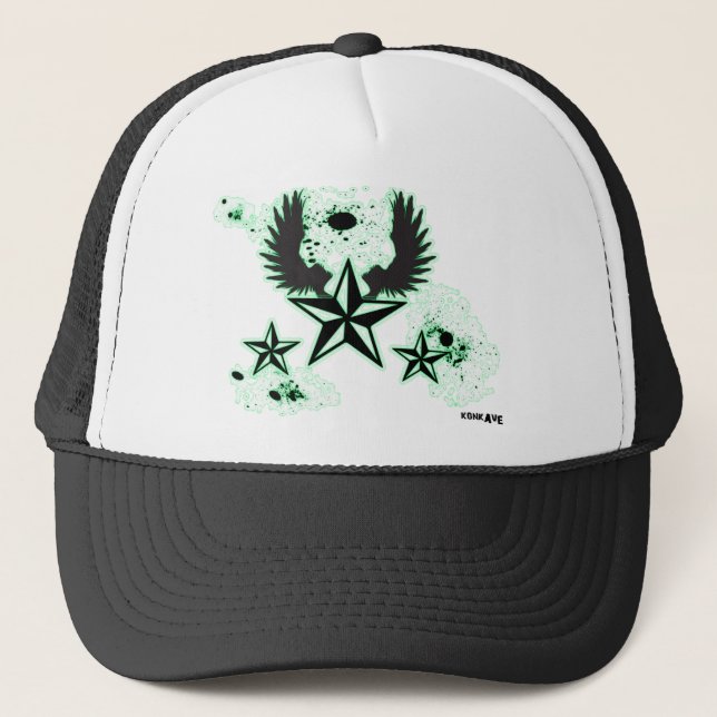 Konkave  Green stars & Wings Trucker Hat (Front)