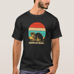 Konnichimeow Beautiful Cat Cute Kitten Japanese T-Shirt