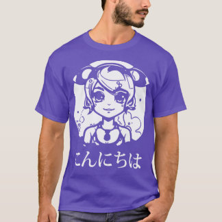 Konnichiwa Hello Japanese Girl T-Shirt