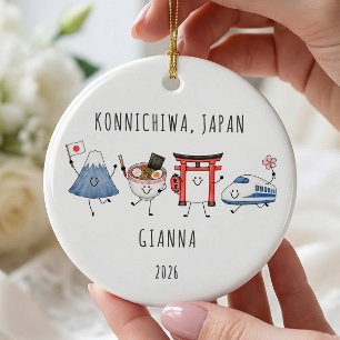 Konnichiwa Japan Personalised Ornament