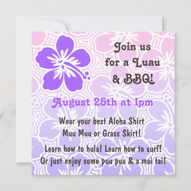 Kono Hibiscus Tropical Invitations (Front)