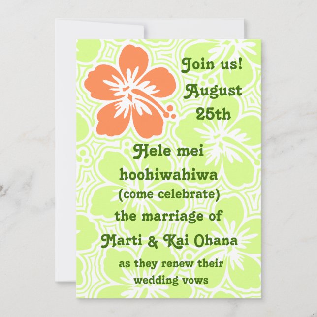 Kono Hibiscus Tropical Invitations (Front)