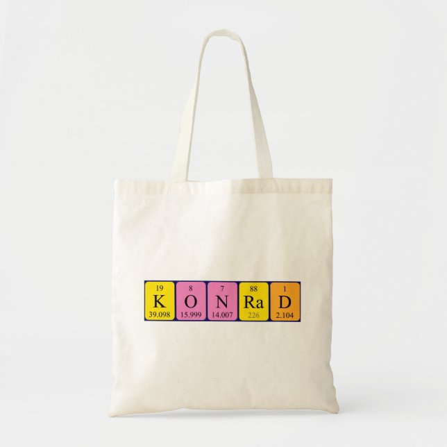Konrad periodic table name tote bag (Front)
