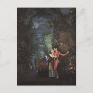 Konstantin Somov- Lady and Harlequin Postcard