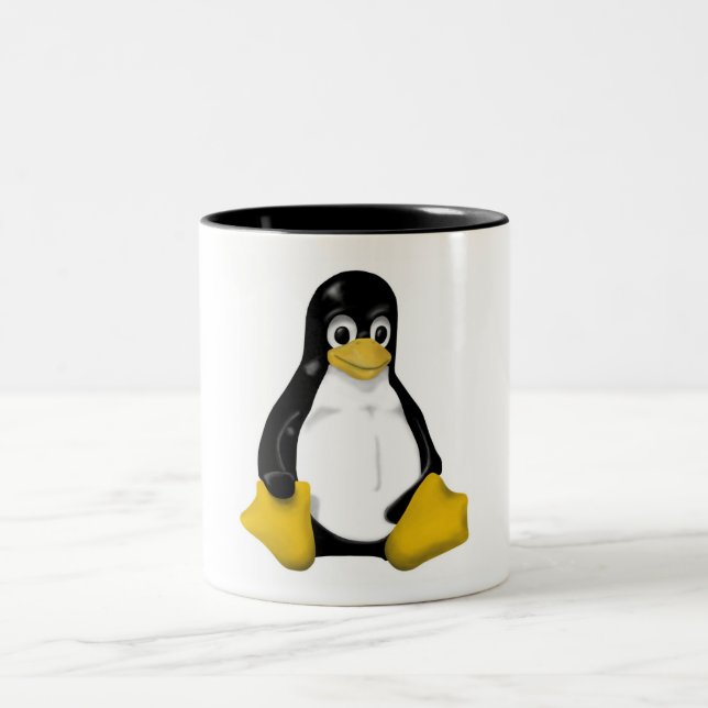 KONTRA SITING LINUX TUX Two-Tone COFFEE MUG (Center)