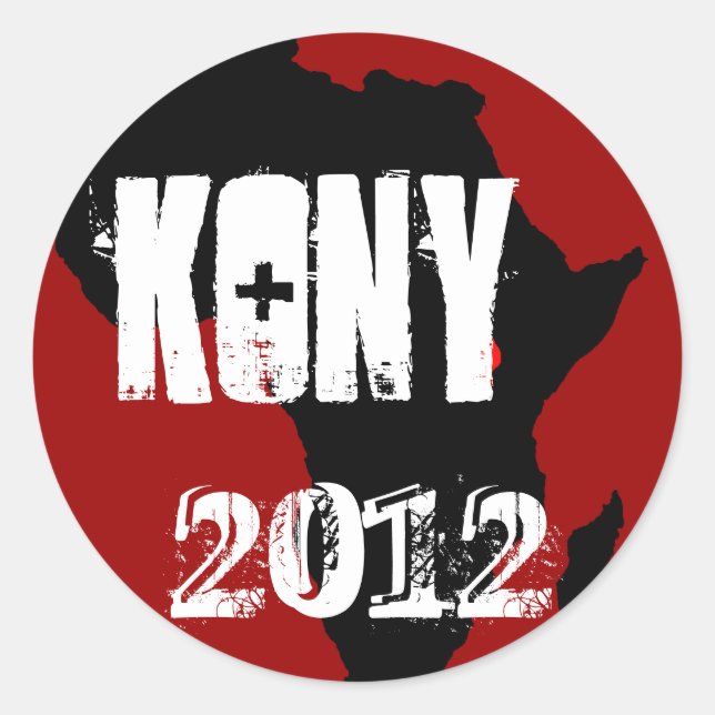 Kony 2012 classic round sticker (Front)