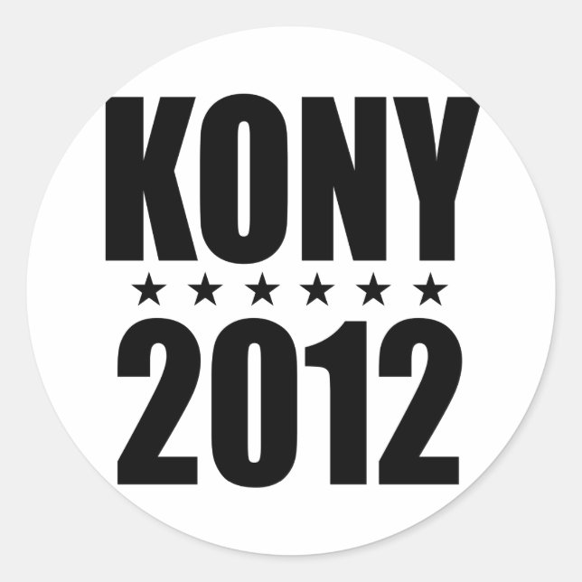 Kony 2012 classic round sticker (Front)
