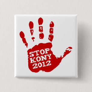 Kony 2012 Handprint Stop Joseph Kony 15 Cm Square Badge