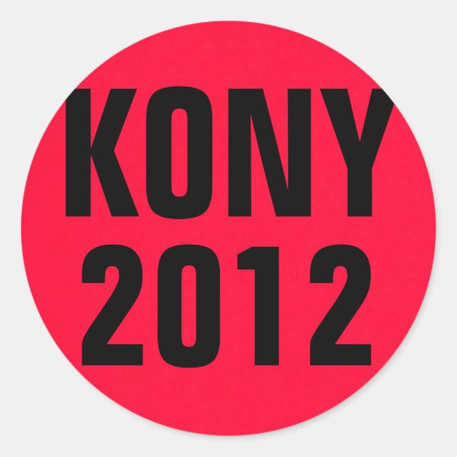 KONY 2012 Red Classic Round Sticker (Front)