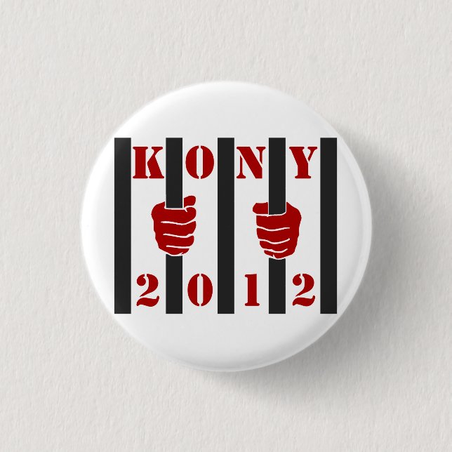 Kony 2012 Stop Joseph Kony Prison 3 Cm Round Badge (Front)
