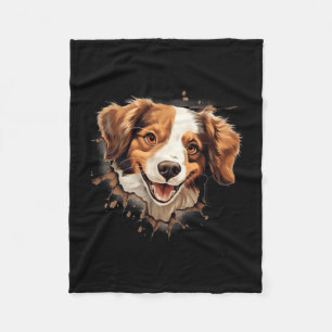 Kooikerhondje Dog Mum Dad Peeking Puppy Fleece Blanket