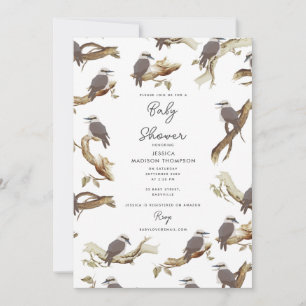 Kookaburra Australian Eucalyptus Baby Shower Invitation