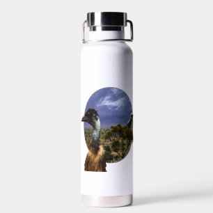 Kookaburra, Emu, Australian Landscape, Water Bottle