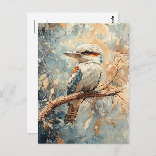 Kookaburra in a Tree Watercolor Postcard (Front/Back)