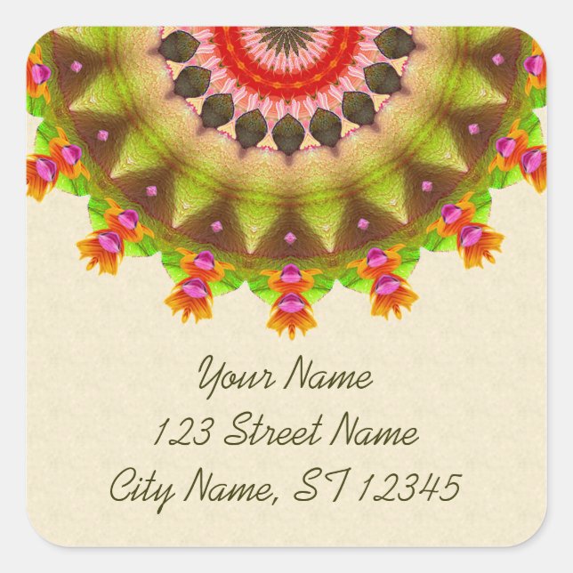 Kooky Kaleidoscope Square Sticker (Front)