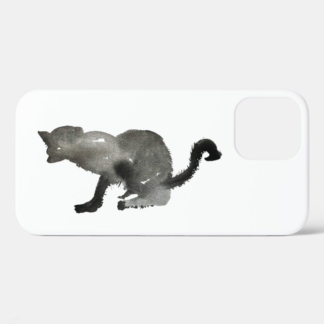 Kool black watercolor kitty cat Case-Mate iPhone case (Back (Horizontal))