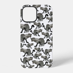 Kool black watercolor kitty cat iPhone 12 case