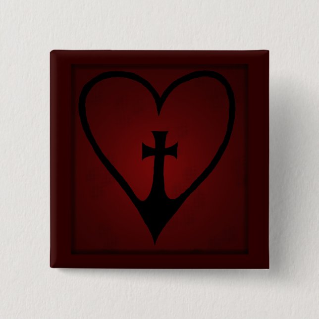 Kool Cross Heart Button (Front)