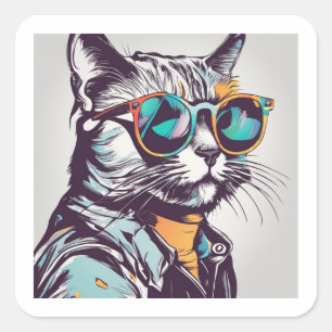 Kool Kat  Square Sticker