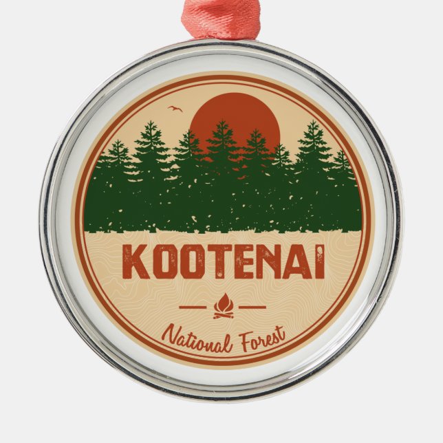 Kootenai National Forest Metal Tree Decoration (Front)