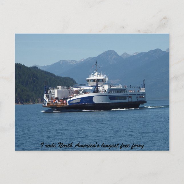 Kootenay Lake Ferry, British Columbia Postcard (Front)