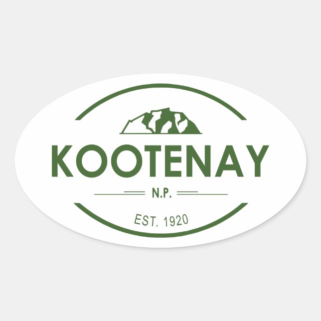 Kootenay National Park Oval Sticker (Front)