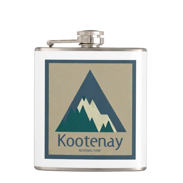 Kootenay National Park Rustic Hip Flask (Front)