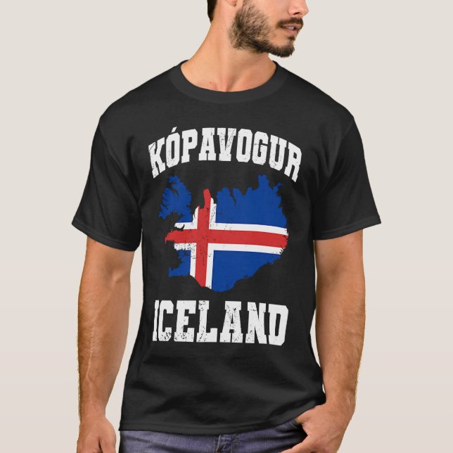 Kopavogur Nordic Icelandic Icelander Iceland Flag T-Shirt (Front)