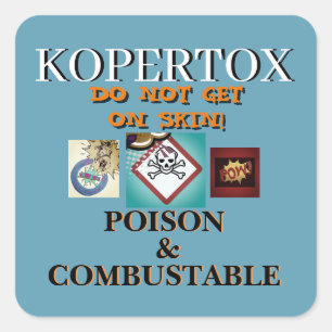 KOPERTOX LABLE FOR SPRAY BOTTLE SQUARE STICKER