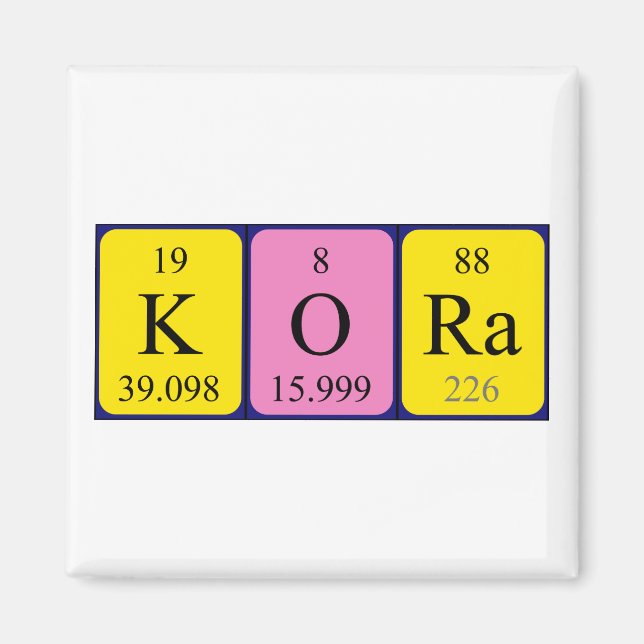 Kora periodic table name magnet (Front)