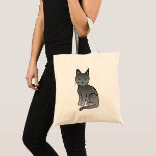 Korat Cat Cute Cartoon Illustration Tote Bag