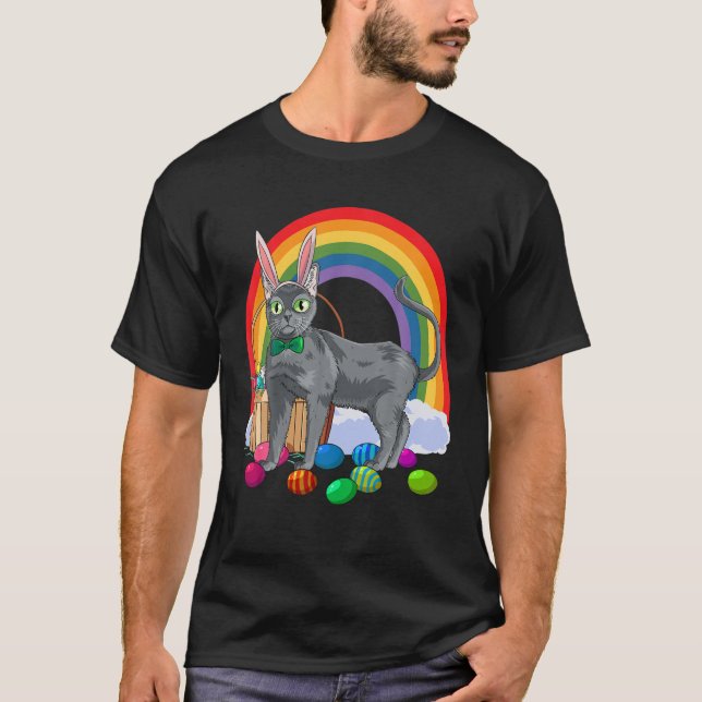 Korat Cat Easter Eggs Bunny T-Shirt (Front)