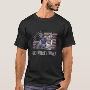 Korat Cat I Do What I Want Retro USA Funny Cat T-Shirt