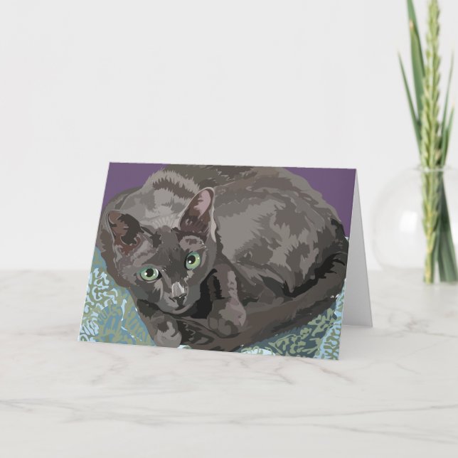 Korat the Good Luck Cat greeting card (Front)
