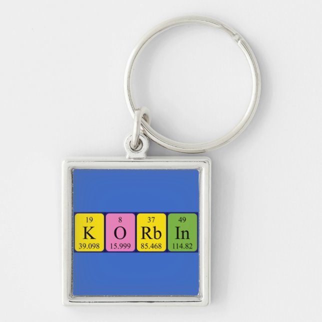 Korbin periodic table name keyring (Front)