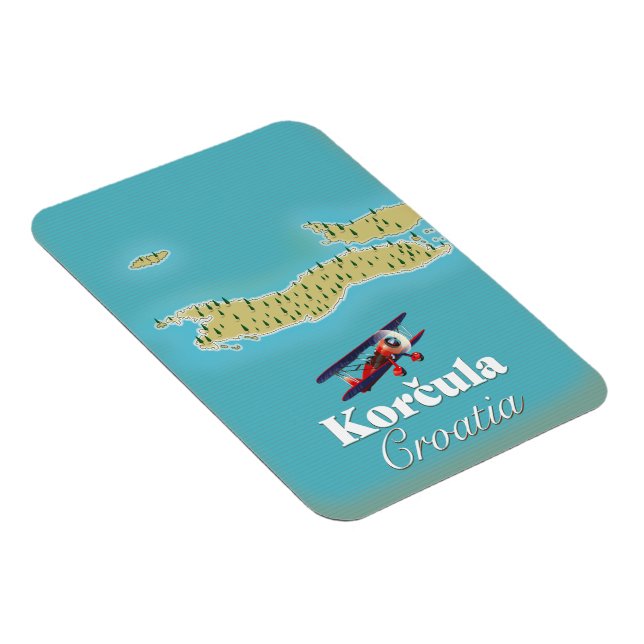Korčula Croatia map Magnet (Right Side)