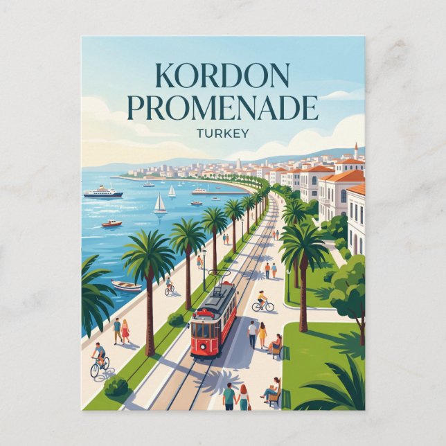 Kordon Promenade Turkey Postcard (Front)