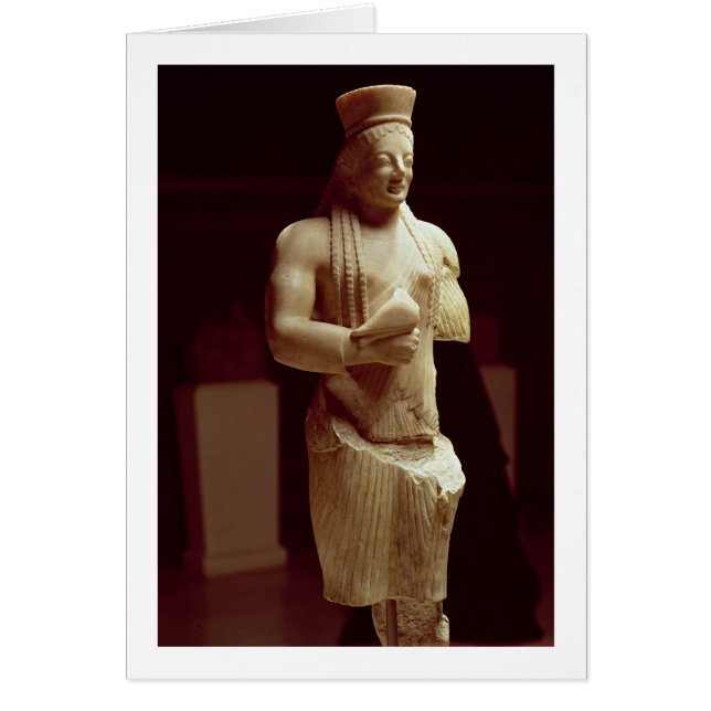 Kore figure of a young female Athenian holding a b (Front)