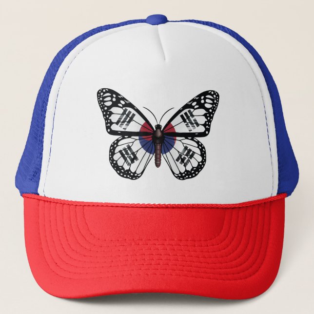 Korea butterfly monarch flag trucker hat (Front)