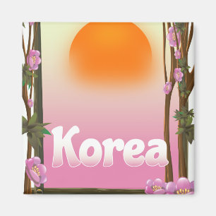 Korea Flowers travel poster Magnet