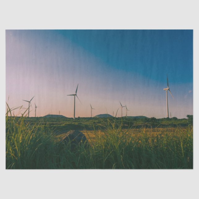 korea Jeju Wind Farm Landscape Wrapping Paper (Front)